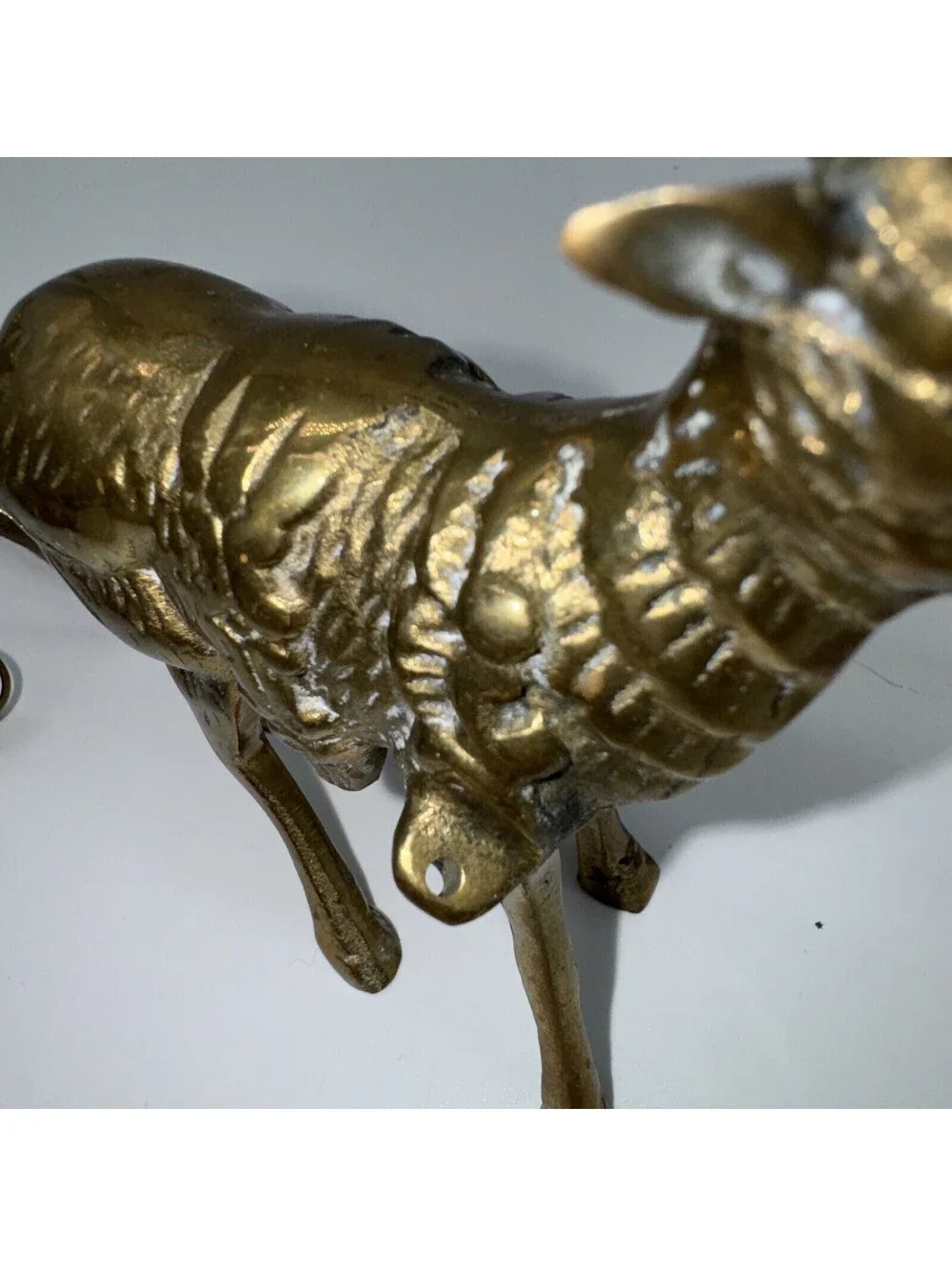 Midcentury Heavy Brass Reindeer And Sleigh long Christmas centerpiece decor